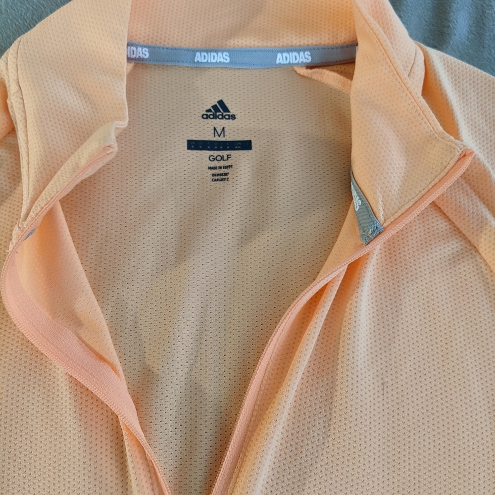 Adidas GOLF 1/2 zip pullover Tangerine - Picture 3 of 4